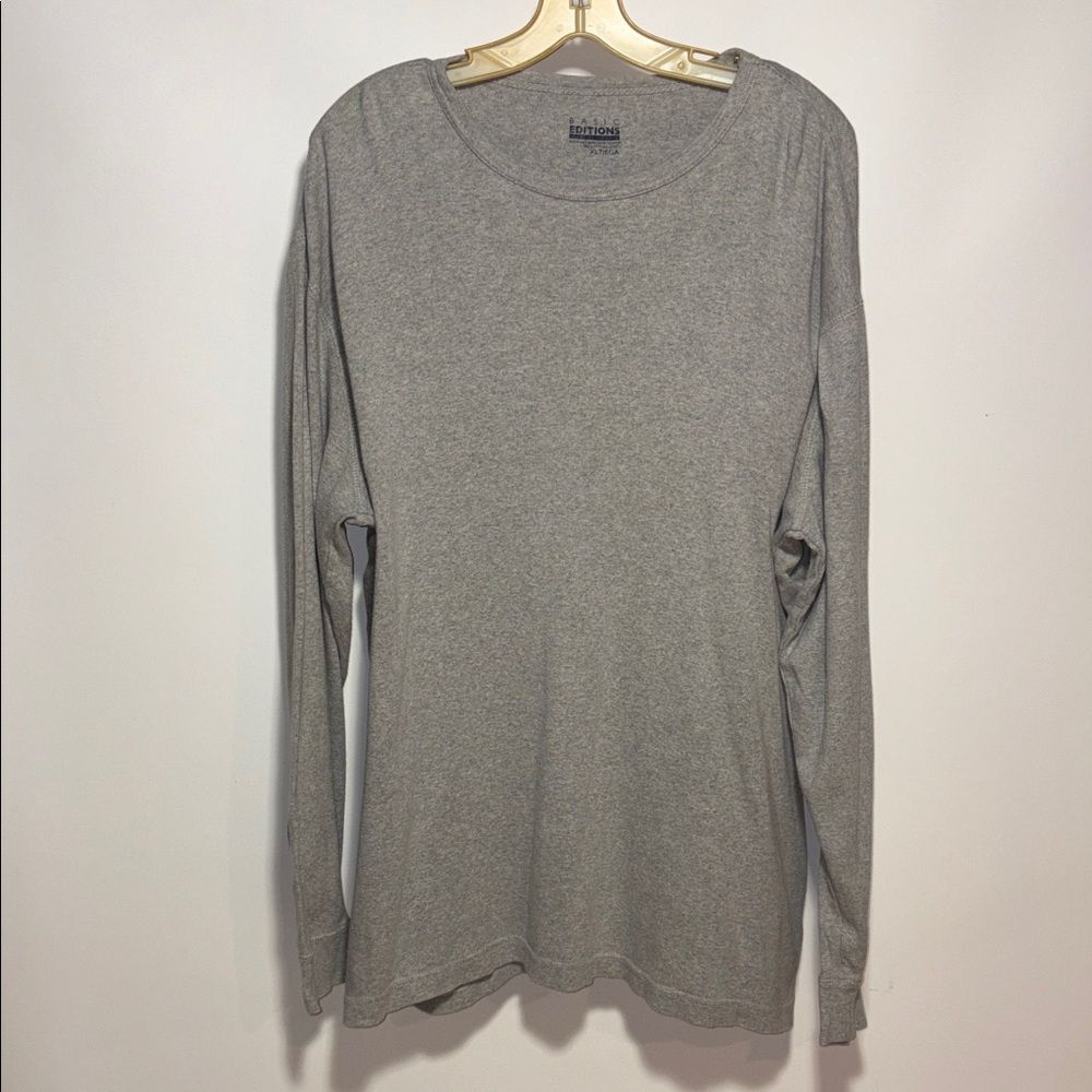 Basic Editions Heather Gray Long Sleeve Top